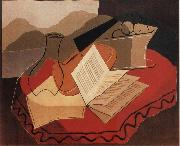 Juan Gris The Fiddle in front of window oil on canvas